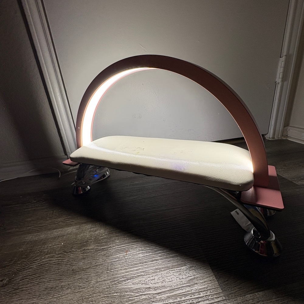 Pink and White Nail light and arm rest